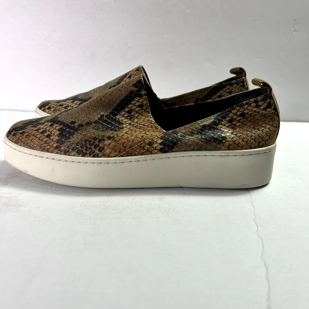Vince Sneakers Womens 7.5M EUR 37.5 Saxon 2 Snakeskin Leather Platform Slip On